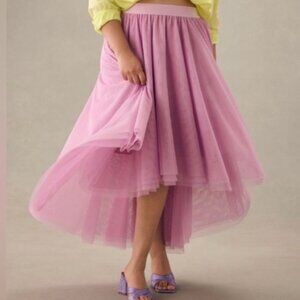 Anthropologie Lilac High-Low Skirt